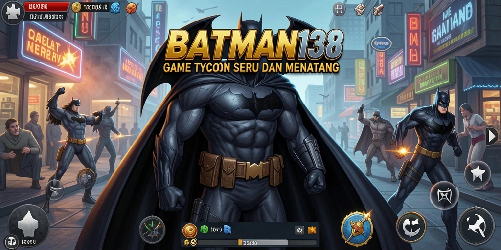 Tampilan gameplay BATMAN138 yang menampilkan pengelolaan usaha Tycoon.