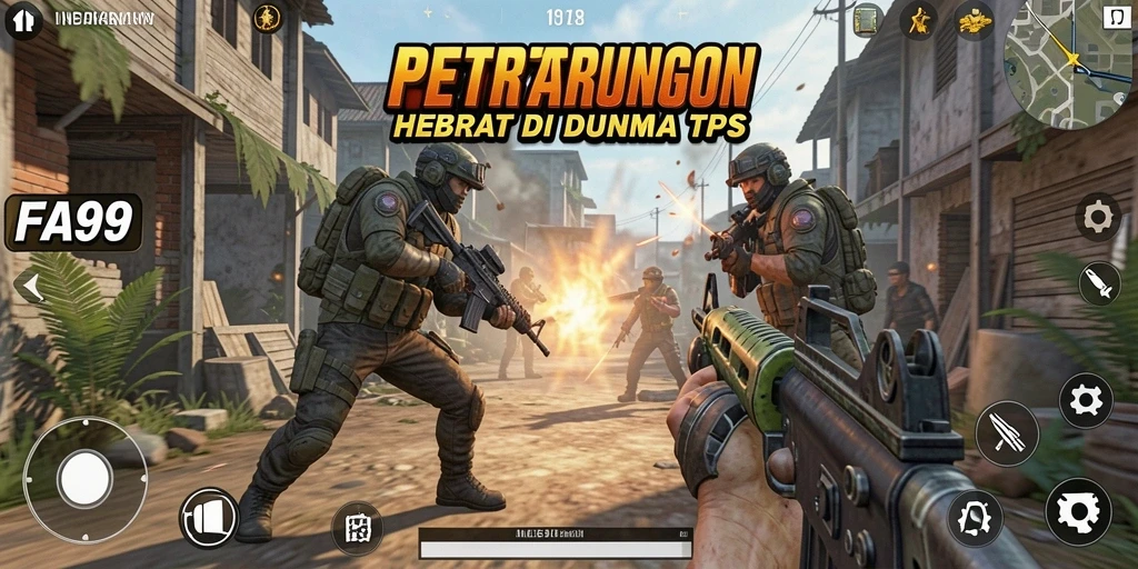 Screenshot dari FA99 menunjukkan aksi seru dalam permainan TPS.