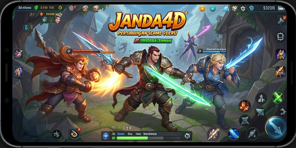 Screenshot menampilkan aksi seru dalam gameplay MOBA JANDA4D.