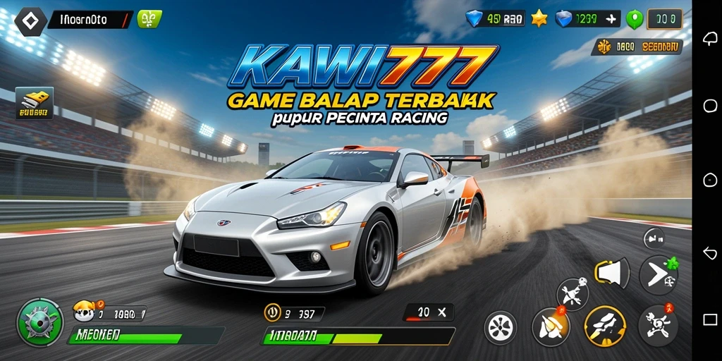Tampilan gameplay KAWI777 yang mendebarkan saat balapan.