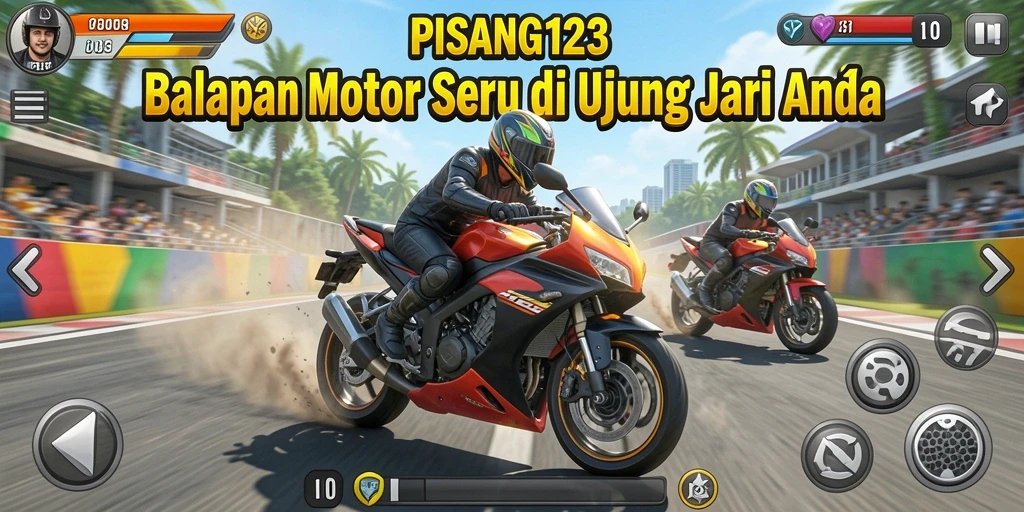 Screenshot menampilkan balapan mendebarkan di PISANG123.